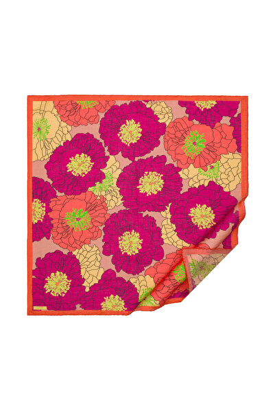 ipekevi Eșarfă cu coș de hortensie mov piersică