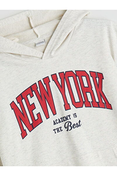 LC Waikiki Αγόρι φούτερ με κουκούλα LCW Kids με στάμπα New York (W5)