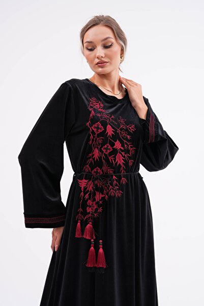 EL jadida Γυναικείο Φόρεμα Μεγάλου Μεγέθους Κοτλέ Τσαμιρό