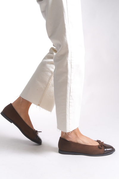 Riccon Women's Ballet Flats 0012098 Brown Suede