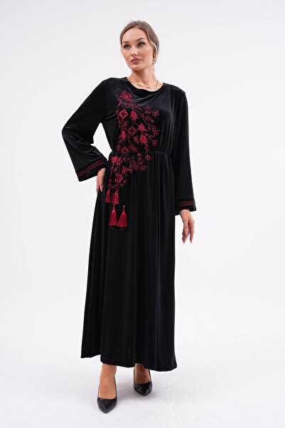 EL jadida Γυναικείο Φόρεμα Μεγάλου Μεγέθους Κοτλέ Τσαμιρό