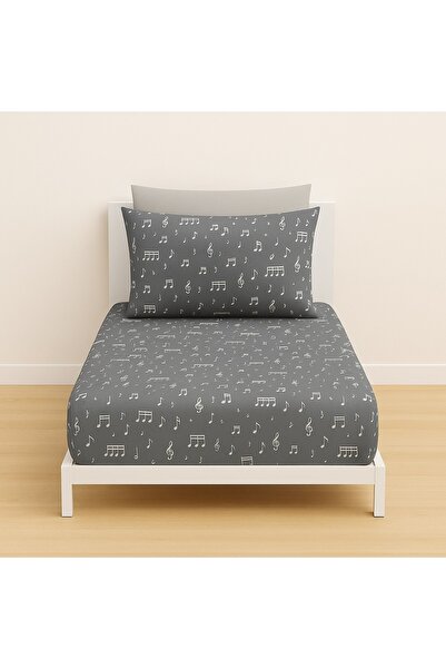 Ezgi Single Note Pattern Elastic Sheet and Pillowcase