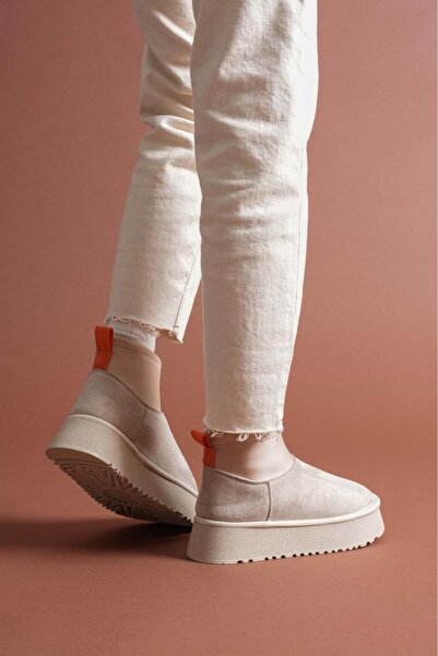 BESKAR Μπότες Cuen Beige Suede