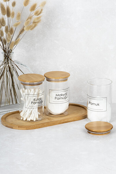 DNS HOME Набір бавовняних рушників з бамбуковою кришкою та бамбуковою підставкою, прозорий бокал з боросилікатного скла з етикеткою, 250 мл
