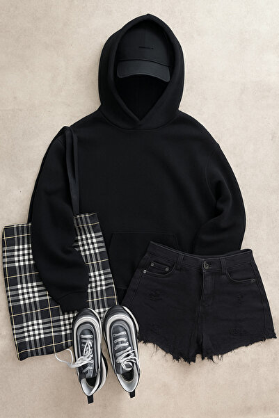 SVART WEAR More Amor Por Favor Oversize Cotton Casual Hoodie Printed Sweatshirt