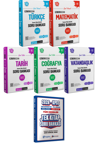Pegem Akademi Yayıncılık Ezberbozan Türkçe Matematik Tarih Coğrafya Vatandaşl...