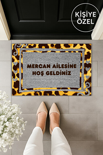 Dormot سجادة أمامية للباب بطباعة رقمية حديثة بنمط الفهد الرمادي مقاس 70 × 45 سم