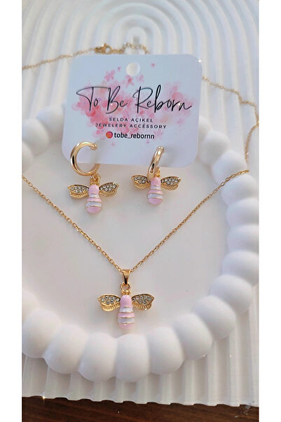 To Be Reborn Çelik Kız Çocukları İçin Kolye Küpe Seti Doğum Günü Hediyesi