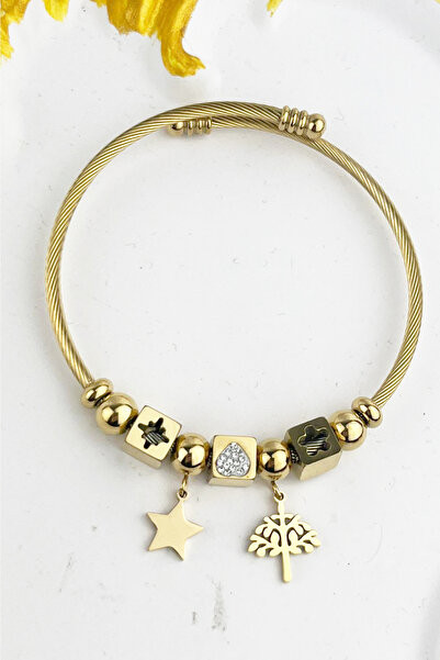 Fubena Family Tree Pendant Steel Bracelet