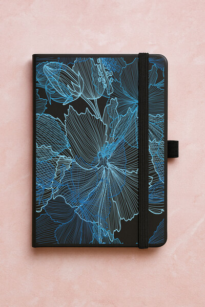 Cekuonline Promotional Undated Premium Thermo Notebook Patterned 192 Sheets - Bluess