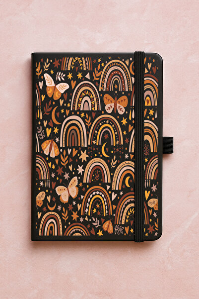 Cekuonline دفتر ملاحظات حراري فاخر غير مؤرخ للترويج، منقوش، 192 ورقة - قوس قزح