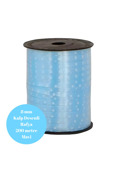 BatıDoğu Рафія з серцевим візерунком 8 мм, 200 метрів, синя