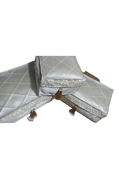 teknotrust Gri Fransız dantelli hurç seti, şık ve zarif saklama çözümleri