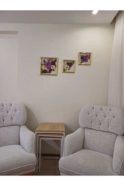 Store 3'lü kurutulmuş güllerden hazırlanmış tablo