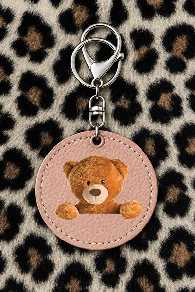 Cekuonline Collectible Leather Keychain with Humorous Print and Hook Powderpi...