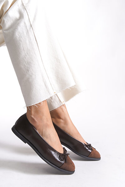 Riccon Women's Ballet Flats 0012098 Brown Leather