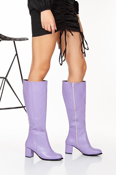 BERFONA FELİPE LİLA ШКІРЯНІ ЧОБІТКИ З 5-САНТИМЕТРОВИМ КАБЛУКОМ