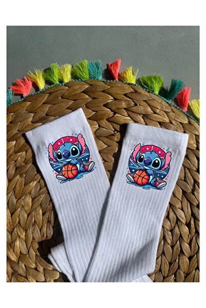 Tubinyoo جوارب مدرسية للفتيات بطول الركبة مطبوعة بتصميم لابوبو باللون الأبيض