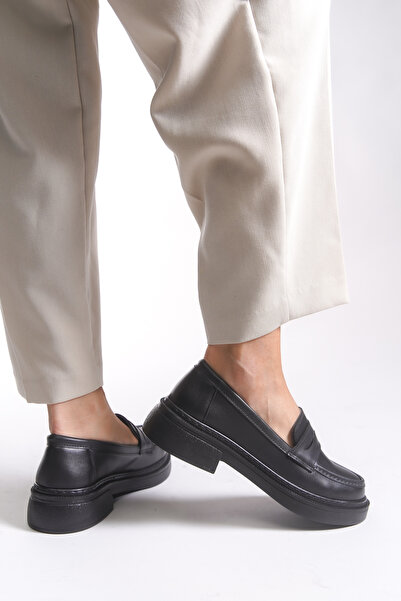 Riccon Kadın Loafer 00121824 Siyah Cilt