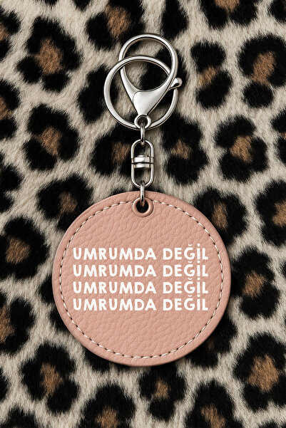 Cekuonline سلسلة مفاتيح جلدية قابلة للتجميع مع نقش مطبوع بتصميم مرح، نمط وردي فاتح: لا يهتم به الأمر