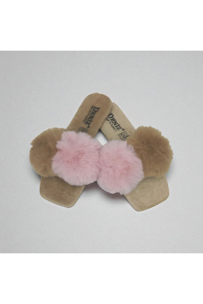 Moda fiesta Women's Furry House Slippers with Pompoms, Stylish and Comfortable Daily Dowry Slippers