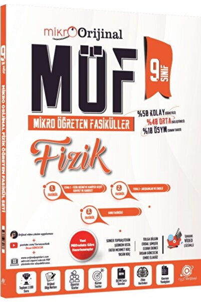 Orijinal Yayınları Orijinal Mikro 9. Sınıf Fizik MÖF Mikro Öğreten 3 lü Fasik...