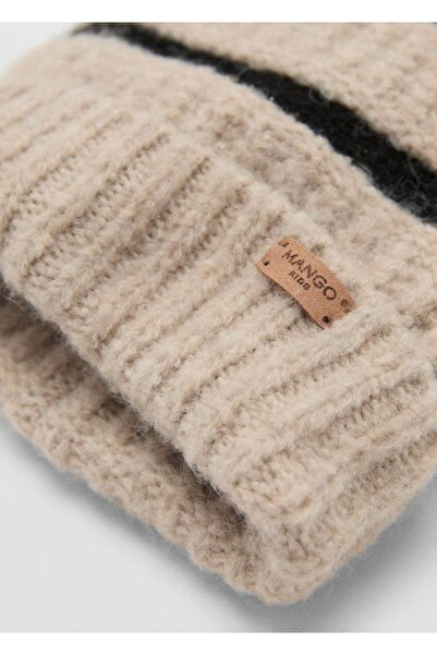 MANGO Kids Çizgili örgü şapka