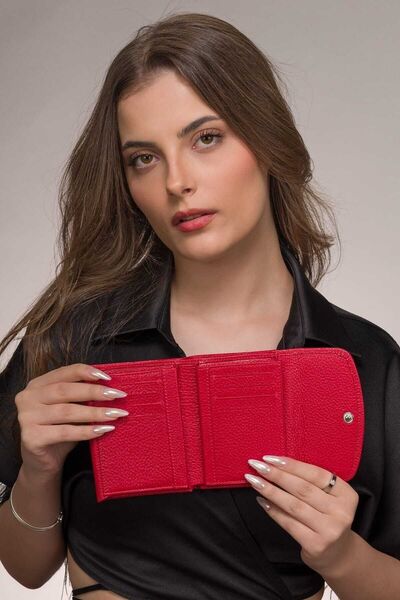 Çanta Trend West Polo Genuine Leather Small Women's Wallet Card Holder with Lots of Cards