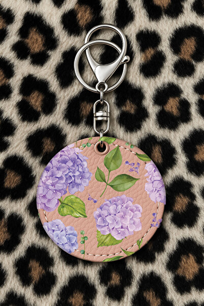 Cekuonline سلسلة مفاتيح جلدية قابلة للتجميع مع نقش مطبوع بتصميم مرح، لون وردي...