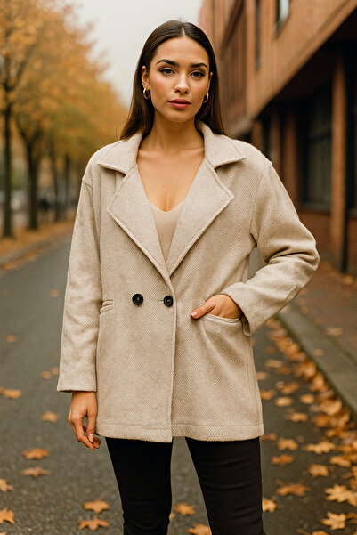 Ceylen Çift Düğmeli Modern Kaban