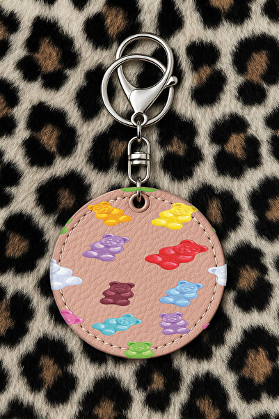 Cekuonline Collectible Leather Keychain with Humorous Print and Hook Powderpi...