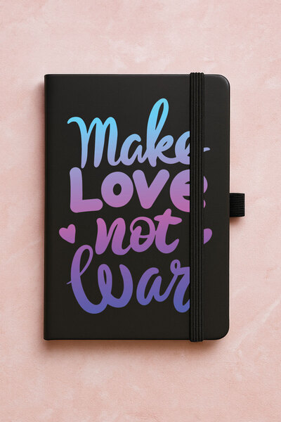 Cekuonline Promotional Undated Premium Thermo Notebook Patterned 192 Sheets - Make Love