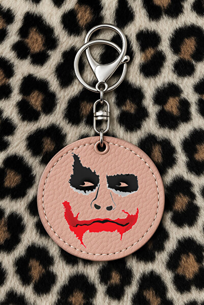 Cekuonline سلسلة مفاتيح جلدية قابلة للتجميع مطبوعة بطباعة مرحة ونمط PudraPembe: JokerPattern