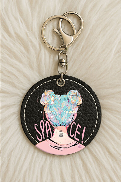 Cekuonline Unisex Men/Women Leather Keychain Humorous Printed with Hook Black...