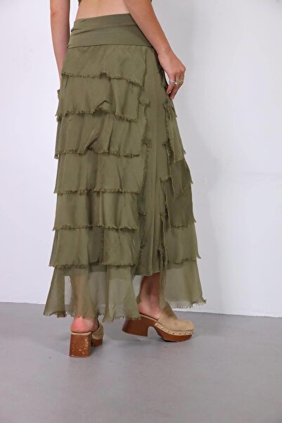 EREN STYLE Italian 2 Size Slimming Layered Silk Skirt & Strapless Dress