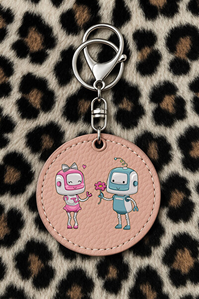 Cekuonline Collectible Leather Keychain with Humorous Print and Hook Powderpi...