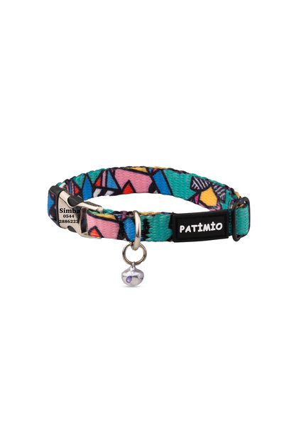 PATİMİO Colorful Ayarlanabilir, Metal Kilitli Çıngıraklı Kedi Boyun Tasması,İ...