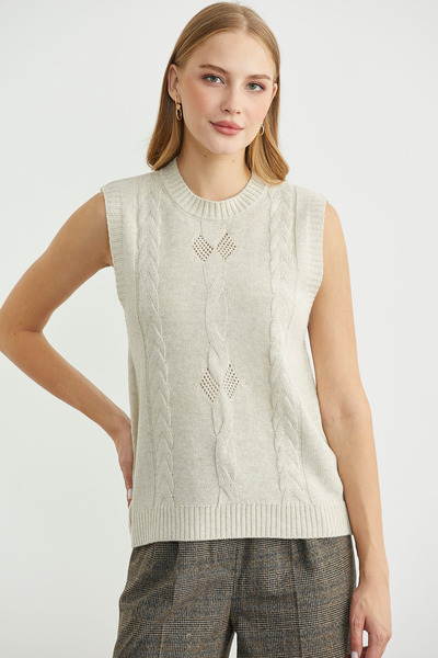 Sementa Casual Wool Knit Sweater - Stone