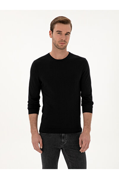 Cacharel Black Slim Fit Cashmere Silk Blend Crew Neck Knitwear Sweater 503163...