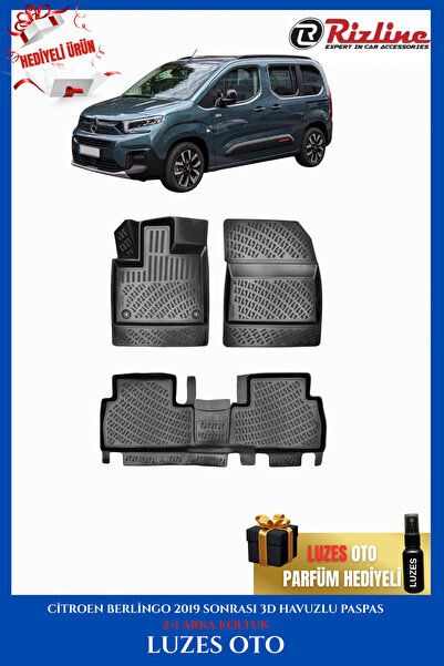 Rizline Citroen Berlingo 3D Havuzlu Paspas 2+1 ARKA KOLTUK 2025 Model Uyumlu