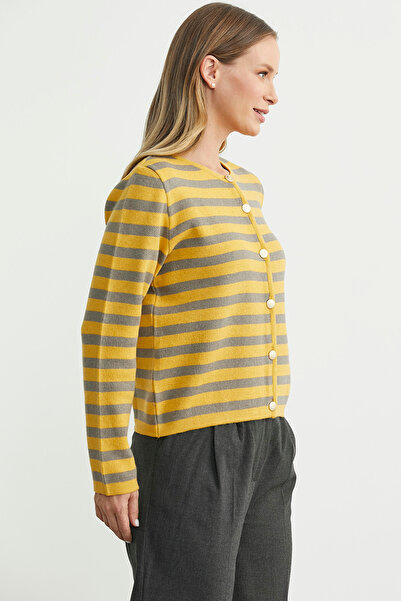 Sementa Colorful Striped Knitwear Short Cardigan - Sun