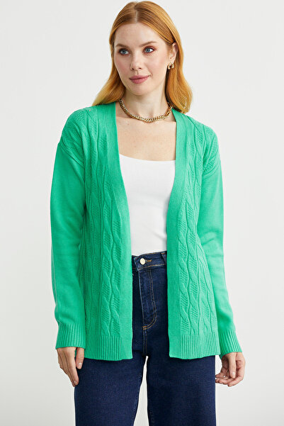 Sementa كارديجان تريكو مريح مجدول للشعر - أخضر