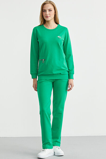 Sementa Σετ αθλητικής φόρμας με τσέπες με λαιμόκοψη - Πράσινο