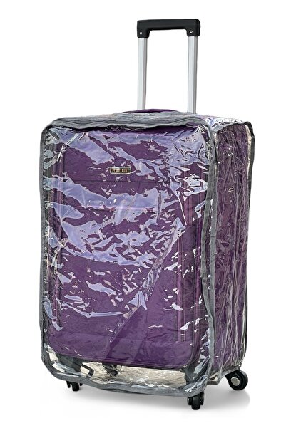 ZAAPPY Soft Material 24 Inch (20-25kg) Purple Luggage With Cover, Ultra Lightweight Spinner Wheels