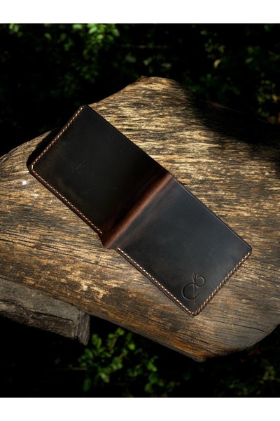 Kalkan deri Πορτοφόλι από γνήσιο χειροποίητο ιταλικό δέρμα Sapphire Leather – Μινιμαλιστικό, Vintage, Premium Ανδρικό Θήκη για Κάρτες