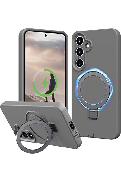 m.tk moveteck Samsung Galaxy A26 Kılıf Magsafe Halkalı Extra Standlı içi Kadi...