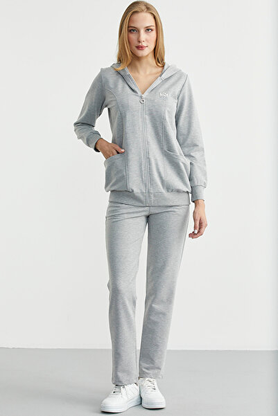 Sementa Set de trening oversize cu glugă și fermoar - gri