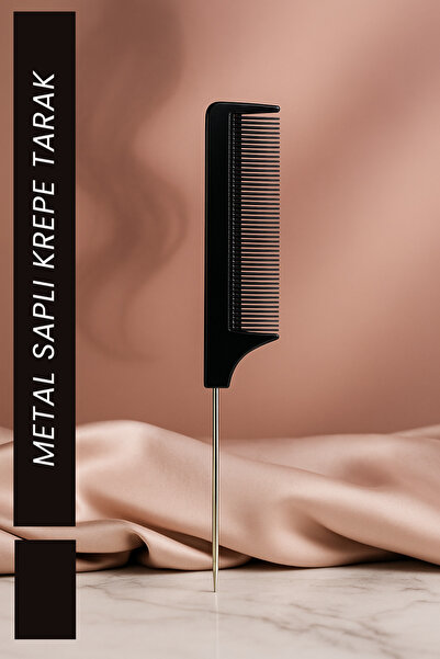 ERATOS Profesyonel Metal Saplı Krepe Tarak | Saç Şekillendirme ve Ayırma Tarağ