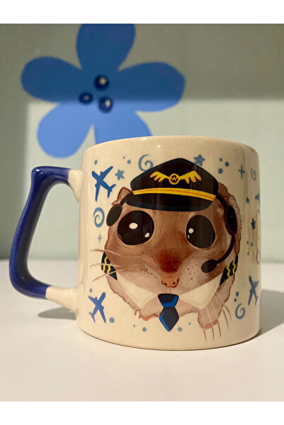 westartic Sad Üzgün Hamster - Meslek: Pilot Kupa Bardak Fincan