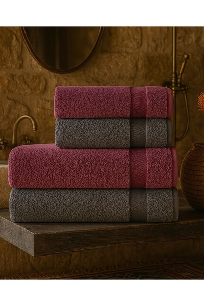 Lorateks Nergis 4'lü Banyo Havlu Takımı | Havlu Takımı | Havlu | Havlu Seti I...